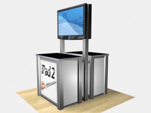 RE3D-1233  /  Double-Sided Rectangular Counter Kiosk